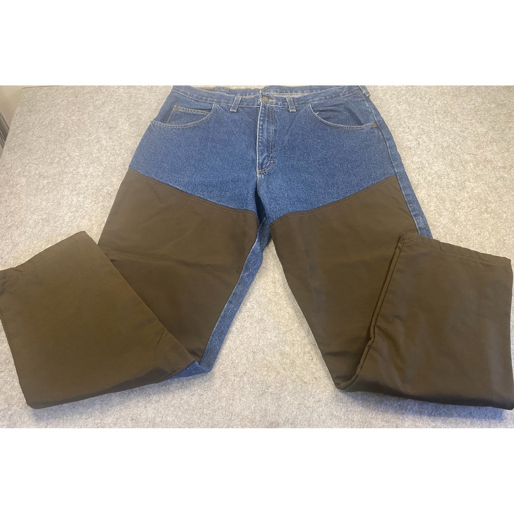 Wrangler Mens Upland Brush Guard Hunting Canvas Knee Outdoor Blue Jeans  38x30
